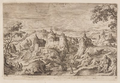 Prato 4, de Paisagens com cenas do Antigo e do Novo Testamento e Metamorfoses de Ovídio de Hans Bol