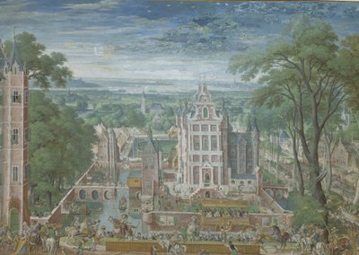 Torneio fora de um castelo de Hans Bol