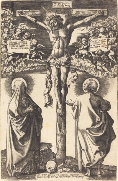 Cristo na Cruz com a Virgem e São João de Hans Brosamer