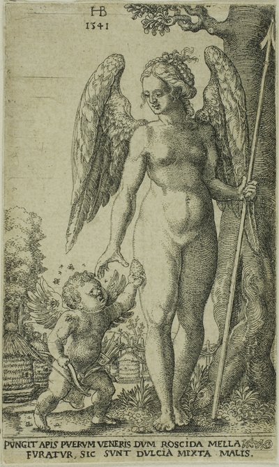 Cupido trazendo e favo de mel para Vênus de Hans Brosamer