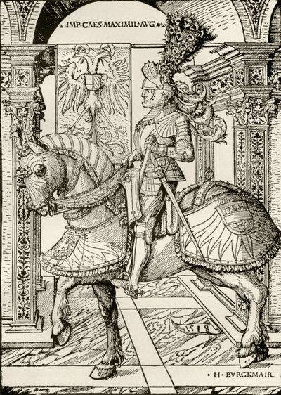 Maximiliano I de Habsburgo, de &39;The Print-Collector&39;s Handbook&39; de Alfred Whitman, publicado por George Bell und Sons, 1901 de Hans Burgkmair
