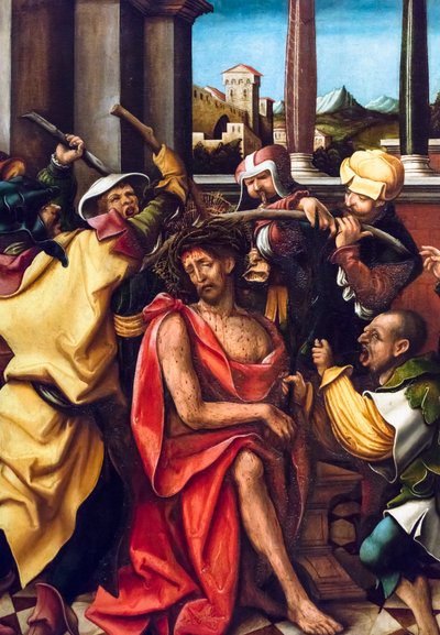 A Coroação de Espinhos, c. 1520-1524 (Têmpera e óleo sobre abeto) de Hans Burgkmair