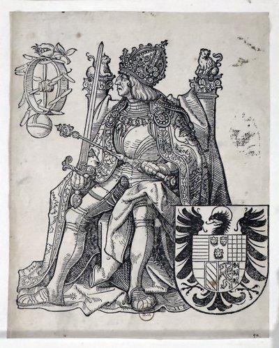 O Imperador Maximiliano, cerca de 1509-1512 (gravura) de Hans Burgkmair