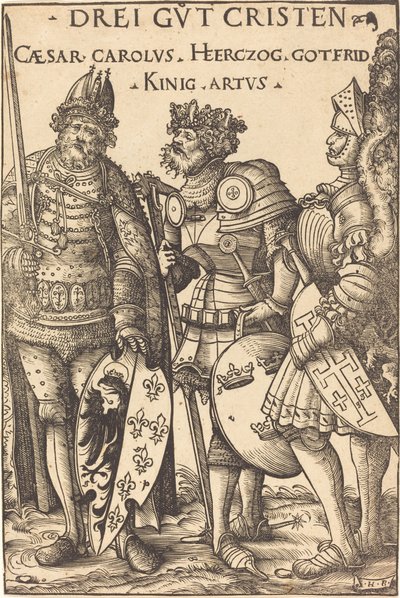 Carlos Magno, Artur e Godfrey de Hans Burgkmair I