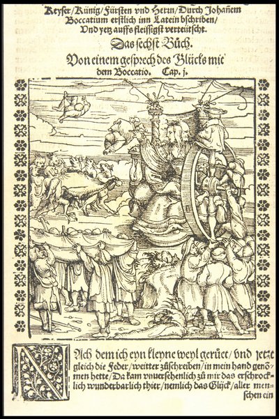 A roda da fortuna, ca 1545. de Hans Burgkmair the Elder