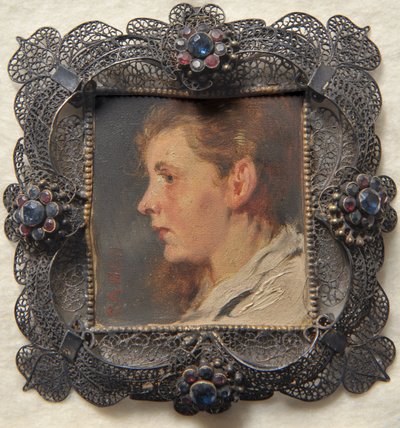 Cabeça de mulher. Miniatura da coleção Loewe de Hans Canon