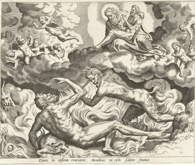 Lázaro no céu e o rico no inferno A História de Lázaro e o Homem Rico (título da série) de Hans Collaert (I) (possibly)
