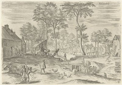 Vista de Schaerbeek Schaerbeke (título no objeto) Pontos turísticos da área de Bruxelas (título da série) de Hans Collaert (I)