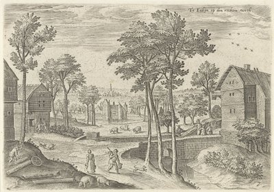 Vista da rua principal de Laeken
Laeken sobre a mecha direita (título sobre o objecto)
Vistas dos arredores de Bruxelas (título da série) de Hans Collaert (I)