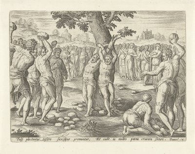 Apedrejamento dos anciãos A História de Susanna (título da série) de Hans Collaert (I)