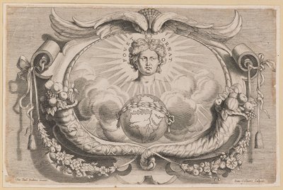 Dispositivo de impressão para Jan van Keerbergen: vinheta para Biblia Cum Glossa Ordinaria de Hans Collaert the Younger