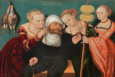 Alemão: Herkules bei Omphale Hércules at the Court of Omphale de Hans Cranach