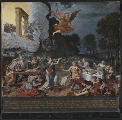 Uma alegoria das virgens sábias e tolas de Hans Ewouts