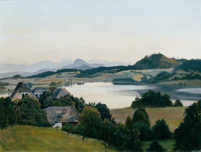 Paisagem caríntia (Lago Kraiger com Ulrichsberg) de Hans Frank