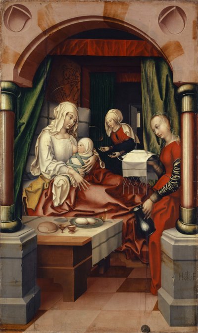 Nascimento da Virgem, 1512 (têmpera sobre tela) de Hans Fries