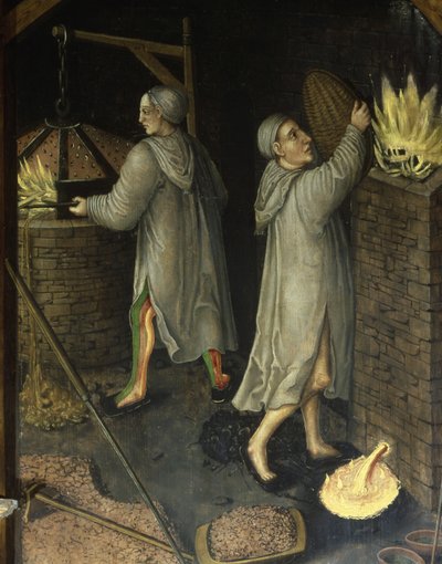 Detalhe da paisagem de mineração, 1521 de Hans Hesse