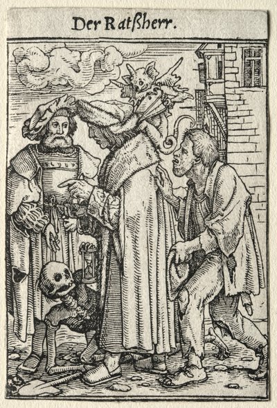 Dança da Morte: O Conselheiro. de Hans Holbein