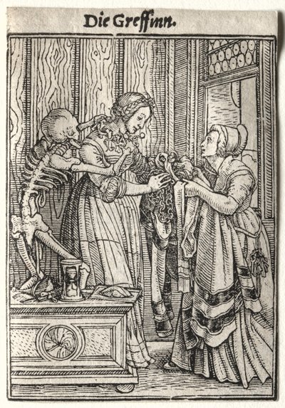 Dança da Morte: A Condessa. de Hans Holbein