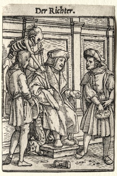 Dança da Morte: O Juiz. de Hans Holbein