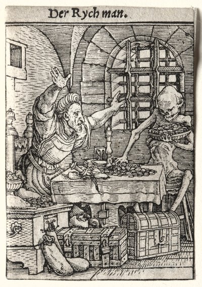 Dança da Morte: O Miserável, c. 1526 de Hans Holbein