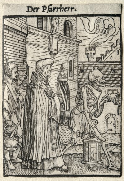 Dança da Morte: O Pastor. de Hans Holbein