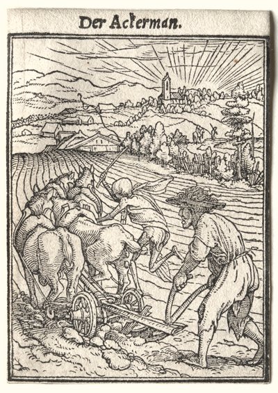 Dança da Morte: O Arado. de Hans Holbein