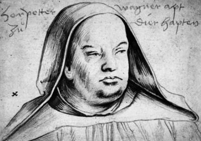 Retrato de Peter Wagner, abade de Thierhaupten de Hans Holbein d.Æ.