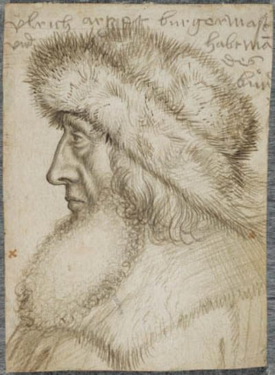 Retrato de Ulrich Artzt, prefeito de Augsburg e capitão da Liga da Suábia de Hans Holbein d.Æ.