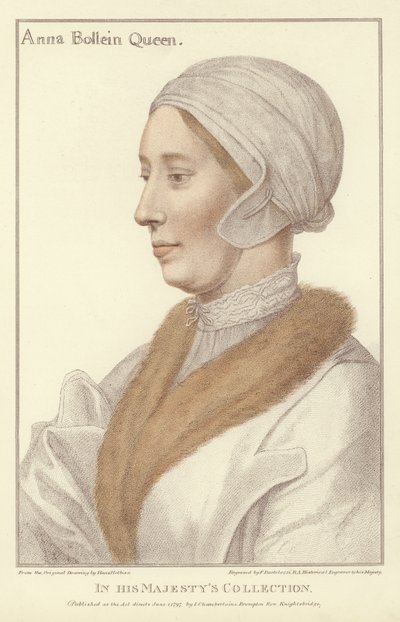 Ana Bolena, Rainha da Inglaterra (aquatinta) de Hans Holbein der Jüngere