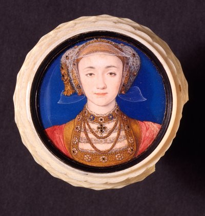 Anne of Cleves, 1539 (wc em velino montado em marfim) de Hans Holbein der Jüngere