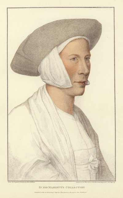 Mulher anônima (aquatinta) de Hans Holbein der Jüngere