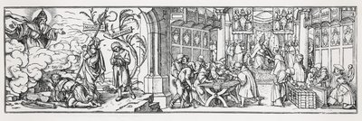 Caricatura anticatólica denunciando a corrupção do papa de Hans Holbein der Jüngere