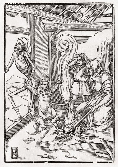 Morte vem para a criança, de &39;Der Todten Tanz&39;, publicado Basel, 1843 de Hans Holbein der Jüngere