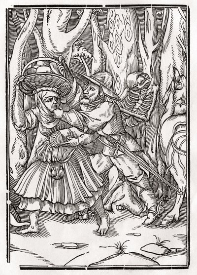 A morte vem para o ladrão, de &39;Der Todten Tanz&39;, publicado Basel, 1843 de Hans Holbein der Jüngere