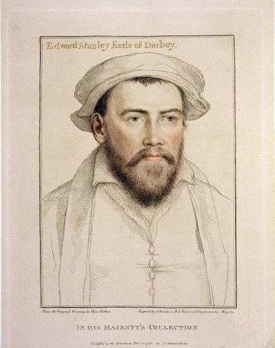 Edward Stanley Earle of Darby (1508-1572) gravado por Francesco Bartolozzi (1727-1815) em 1793 de Hans Holbein der Jüngere