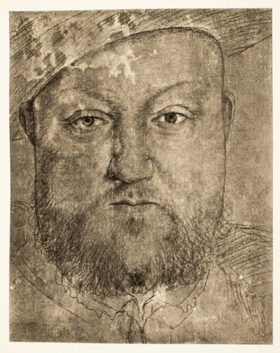 Henry VIII desenho de giz, c.1540, pub. 1902 (collotype) de Hans Holbein der Jüngere
