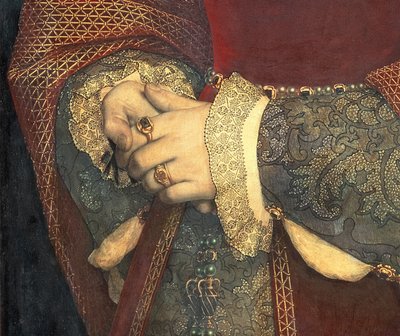 Retrato de Jane Seymour, 1536 (detalhe de 32610) de Hans Holbein der Jüngere