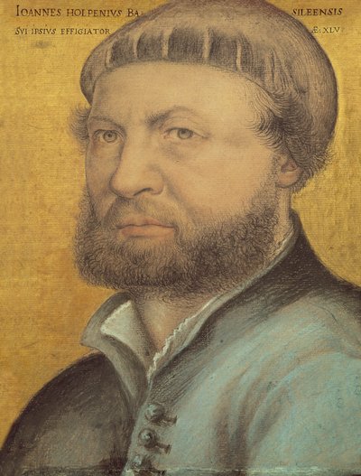 Auto-Retrato, 1542 (pastel sobre papel) de Hans Holbein der Jüngere