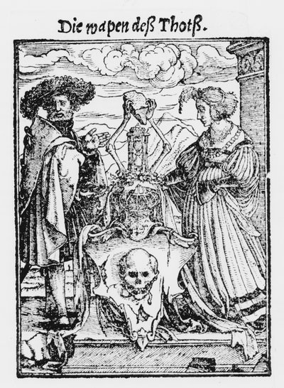 A Caixa dos Mortos, de "A Dança da Morte", gravada por Hans Lutzelburger, c.1538 de Hans Holbein der Jüngere