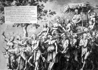 O Triunfo da Pobreza, desenhado por Jan de Bisschop, c.1650 (caneta, tinta e papel) de Hans Holbein der Jüngere