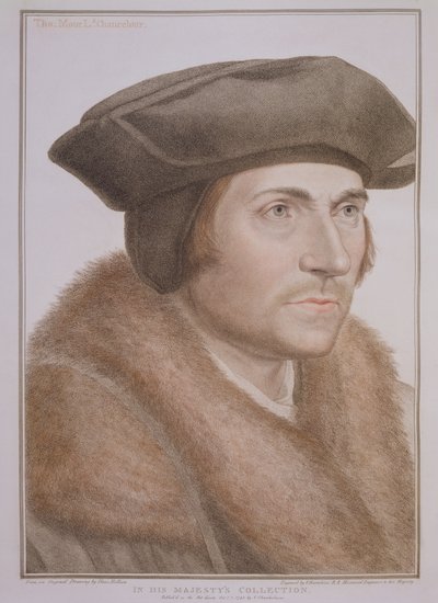 Thomas More, Lord Chancellor (1478-1535) gravado por Francesco Bartolozzi (1727-1815) de Hans Holbein der Jüngere