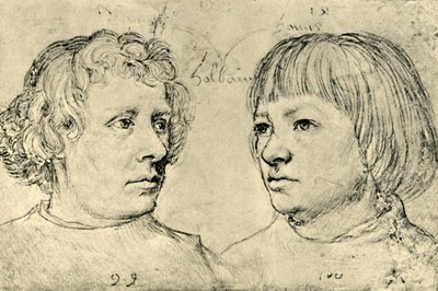 Ambrosius e Hans, filhos dos artistas, 1511, 1943. de Hans Holbein the Elder