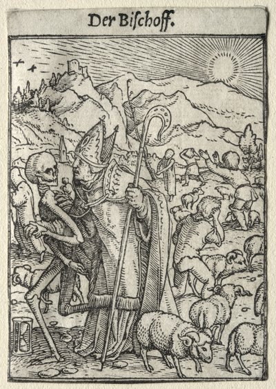 Dança da morte: O bispo de Hans Holbein the Younger