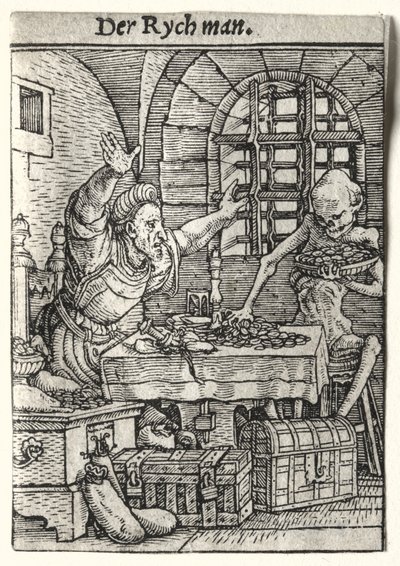Dança da Morte: O Avarento de Hans Holbein the Younger