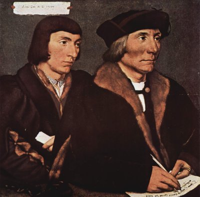 Alemão: Thomas Godsalve (1481-1542) und sein Sohn Sir John (etwa 1510-1556) Retrato de Thomas Godsalve e do seu filho John de Hans Holbein the Younger