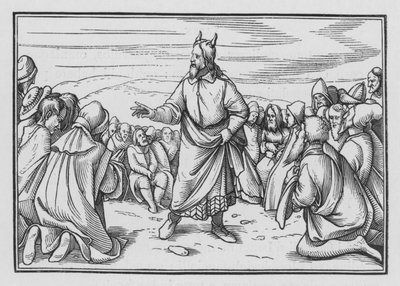 Moisés Ensaie a História da Passagem de Israel pelo Deserto, Deuteronômio I, 3 de Hans Holbein der Jüngere