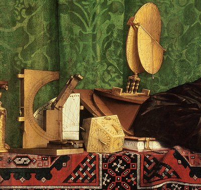 Os embaixadores, 1533 óleo no detalhe do painel de 122676 de Hans Holbein der Jüngere