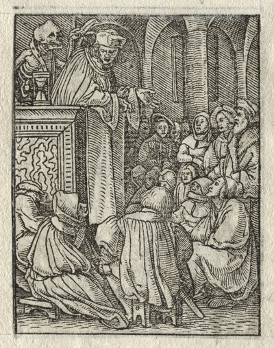 A Dança da Morte: O Pregador; O padre de Hans Holbein the Younger