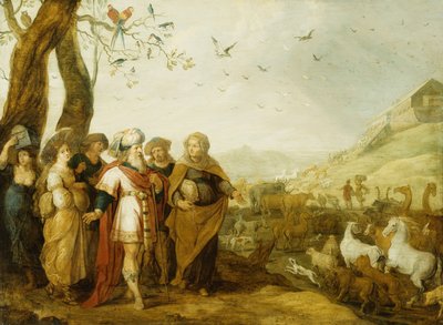 Noé e sua família antes do embarque na arca, de Hans III Jordaens