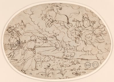 Eliseu Observando Elias na Carruagem de Fogo de Hans Jakob Nüscheler